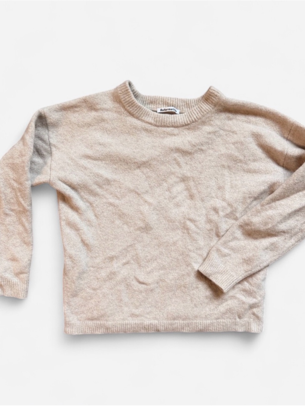 Reformation Oatmeal Alpaca Wool Crewneck Sweater XS EST. RETAIL $230